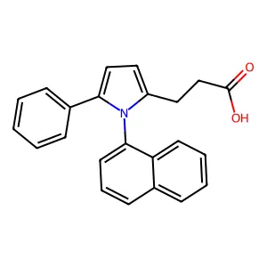 3-[1-(1-naphthyl)-5-phenyl-1H-pyrrol-2-yl]propanoic acid structure