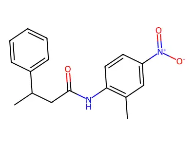 N-(2-methyl-4-nitrophenyl)-3-phenylbutanamide structure