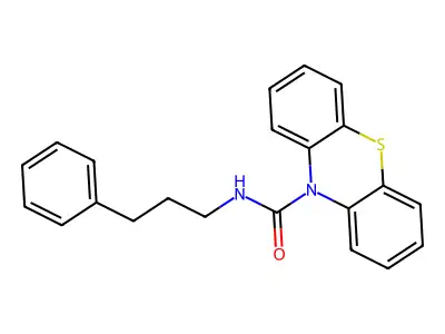 N-(3-phenylpropyl)phenothiazine-10-carboxamide structure