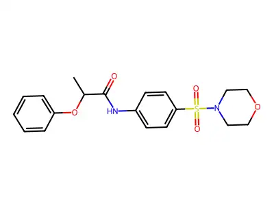 N-(4-morpholin-4-ylsulfonylphenyl)-2-phenoxypropanamide structure