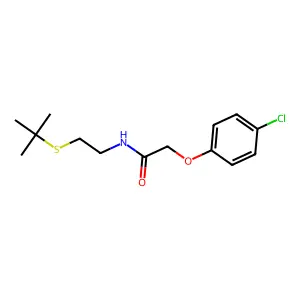 N-(2-tert-butylsulfanylethyl)-2-(4-chlorophenoxy)acetamide structure