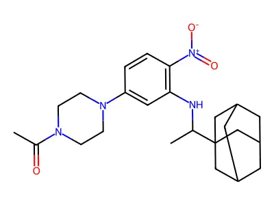 1-[4-[3-[1-(1-Adamantyl)ethylamino]-4-nitrophenyl]piperazin-1-yl]ethanone structure