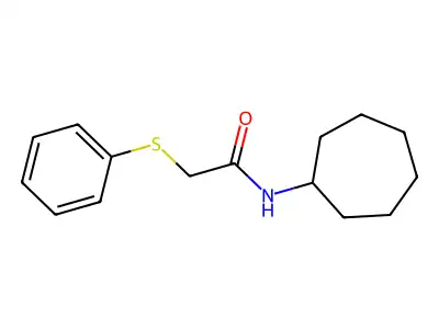 N-cycloheptyl-2-(phenylsulfanyl)acetamide structure