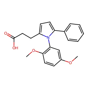 3-[1-(2,5-dimethoxyphenyl)-5-phenyl-1H-pyrrol-2-yl]propanoic acid structure
