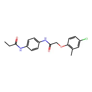 N-(4-{[(4-chloro-2-methylphenoxy)acetyl]amino}phenyl)propanamide structure