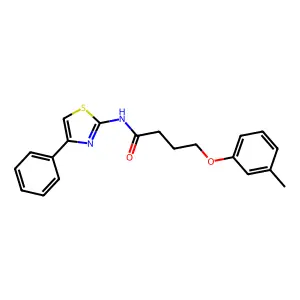 4-(3-methylphenoxy)-N-(4-phenyl-1,3-thiazol-2-yl)butanamide structure