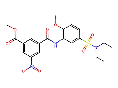 Methyl 3-{[5-(diethylsulfamoyl)-2-methoxyphenyl]carbamoyl}-5-nitrobenzoate structure