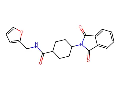 4-(1,3-dioxoisoindol-2-yl)-N-(furan-2-ylmethyl)cyclohexane-1-carboxamide structure