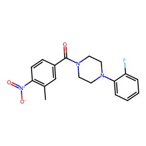 [4-(2-Fluorophenyl)piperazin-1-yl]-(3-methyl-4-nitrophenyl)methanone structure
