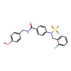 4-[(2-chlorophenyl)methyl-methylsulfonylamino]-N-[(4-methoxyphenyl)methyl]benzamide structure