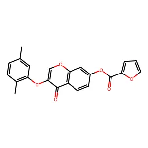 3-(2,5-dimethylphenoxy)-4-oxo-4H-chromen-7-yl 2-furoate structure