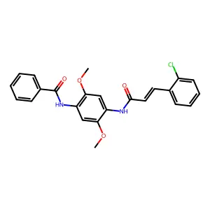 N-[4-[[(E)-3-(2-chlorophenyl)prop-2-enoyl]amino]-2,5-dimethoxyphenyl]benzamide structure