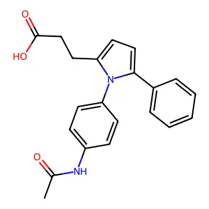 3-{1-[4-(acetylamino)phenyl]-5-phenyl-1H-pyrrol-2-yl}propanoic acid structure