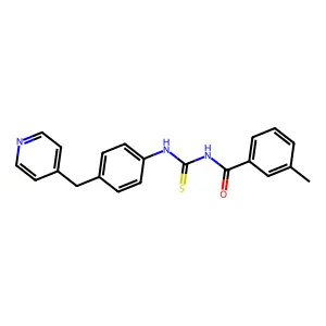3-methyl-N-[[4-(pyridin-4-ylmethyl)phenyl]carbamothioyl]benzamide structure