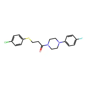 3-[(4-Chlorophenyl)sulfanyl]-1-[4-(4-fluorophenyl)piperazin-1-yl]propan-1-one structure