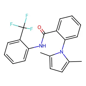 2-(2,5-dimethylpyrrol-1-yl)-N-[2-(trifluoromethyl)phenyl]benzamide structure