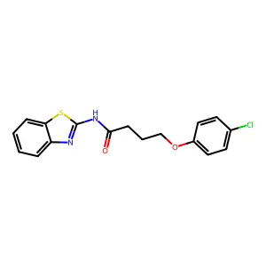 N-Benzothiazol-2-yl-4-(4-chloro-phenoxy)-butyramide structure