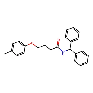 N-(diphenylmethyl)-4-(4-methylphenoxy)butanamide structure