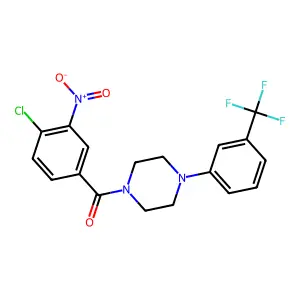 (4-Chloro-3-nitrophenyl)(4-(3-(trifluoromethyl)phenyl)piperazin-1-yl)methanone structure