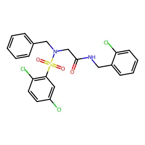2-[benzyl-(2,5-dichlorophenyl)sulfonylamino]-N-[(2-chlorophenyl)methyl]acetamide structure