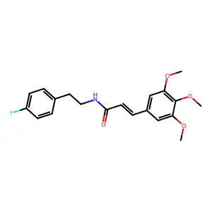 (E)-N-[2-(4-fluorophenyl)ethyl]-3-(3,4,5-trimethoxyphenyl)prop-2-enamide structure