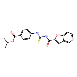 Propan-2-yl 4-{[(1-benzofuran-2-ylcarbonyl)carbamothioyl]amino}benzoate structure