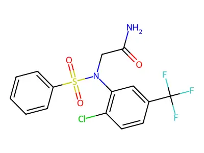 2-[N-(benzenesulfonyl)-2-chloro-5-(trifluoromethyl)anilino]acetamide structure