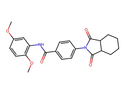 N-(2,5-dimethoxyphenyl)-4-(1,3-dioxooctahydro-2H-isoindol-2-yl)benzamide structure