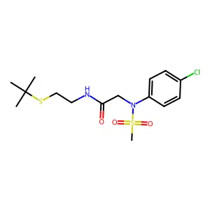 N-(2-tert-butylsulfanylethyl)-2-(4-chloro-N-methylsulfonylanilino)acetamide structure