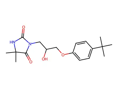 3-[3-(4-Tert-butylphenoxy)-2-hydroxypropyl]-5,5-dimethylimidazolidine-2,4-dione structure