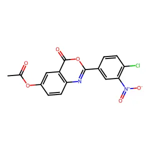 [2-(4-Chloro-3-nitrophenyl)-4-oxo-3,1-benzoxazin-6-yl] acetate structure