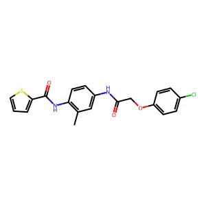 N-(4-{[(4-chlorophenoxy)acetyl]amino}-2-methylphenyl)thiophene-2-carboxamide structure