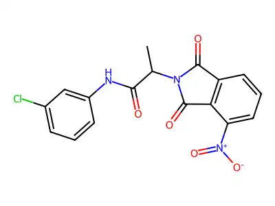 N-(3-chlorophenyl)-2-(4-nitro-1,3-dioxoisoindol-2-yl)propanamide structure