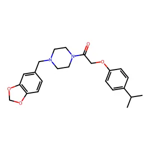 1-[4-(1,3-benzodioxol-5-ylmethyl)piperazin-1-yl]-2-(4-propan-2-ylphenoxy)ethanone structure