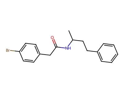 2-(4-bromophenyl)-N-(4-phenylbutan-2-yl)acetamide structure