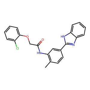 N-[5-(1H-benzimidazol-2-yl)-2-methylphenyl]-2-(2-chlorophenoxy)acetamide structure