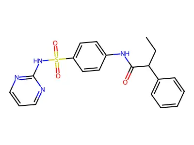 2-phenyl-N-[4-(pyrimidin-2-ylsulfamoyl)phenyl]butanamide structure