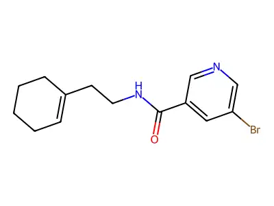 5-bromo-N-[2-(cyclohexen-1-yl)ethyl]pyridine-3-carboxamide structure