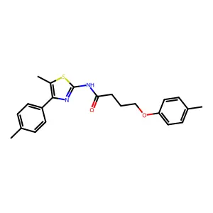 N-[(2Z)-5-methyl-4-(4-methylphenyl)-1,3-thiazol-2(3H)-ylidene]-4-(4-methylphenoxy)butanamide structure