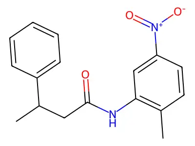 N-(2-methyl-5-nitrophenyl)-3-phenylbutanamide structure