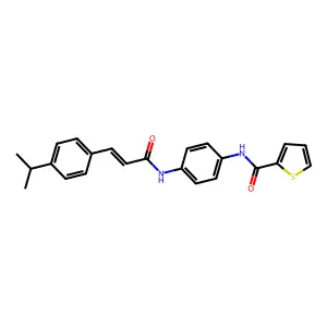 N-[4-[[(E)-3-(4-propan-2-ylphenyl)prop-2-enoyl]amino]phenyl]thiophene-2-carboxamide structure