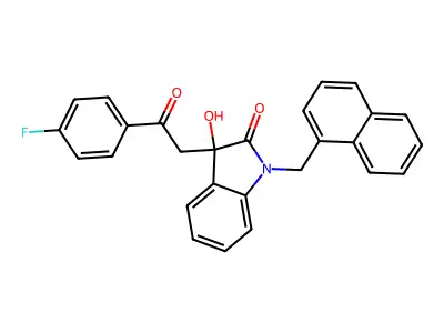 3-[2-(4-Fluorophenyl)-2-oxoethyl]-3-hydroxy-1-(naphthalen-1-ylmethyl)indol-2-one structure