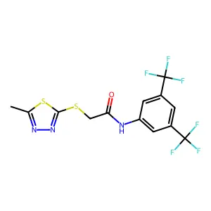 N-[3,5-bis(trifluoromethyl)phenyl]-2-[(5-methyl-1,3,4-thiadiazol-2-yl)sulfanyl]acetamide structure