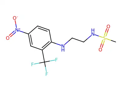 N-[2-[4-nitro-2-(trifluoromethyl)anilino]ethyl]methanesulfonamide structure