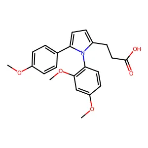 3-[1-(2,4-dimethoxyphenyl)-5-(4-methoxyphenyl)-1H-pyrrol-2-yl]propanoic acid structure