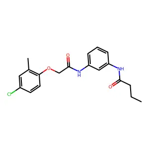 N-(3-{[(4-chloro-2-methylphenoxy)acetyl]amino}phenyl)butanamide structure