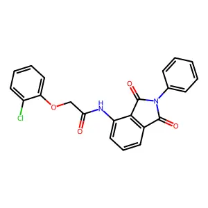 2-(2-chlorophenoxy)-N-(1,3-dioxo-2-phenylisoindol-4-yl)acetamide structure