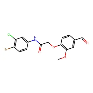 N-(4-bromo-3-chlorophenyl)-2-(4-formyl-2-methoxyphenoxy)acetamide structure