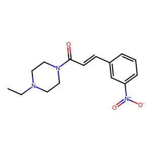(E)-1-(4-ethylpiperazin-1-yl)-3-(3-nitrophenyl)prop-2-en-1-one structure