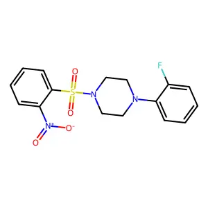 1-(2-Fluorophenyl)-4-(2-nitrophenyl)sulfonylpiperazine structure
